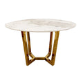 Lucia Gold 1.2 Round Dining Table with Sintered Stone Top