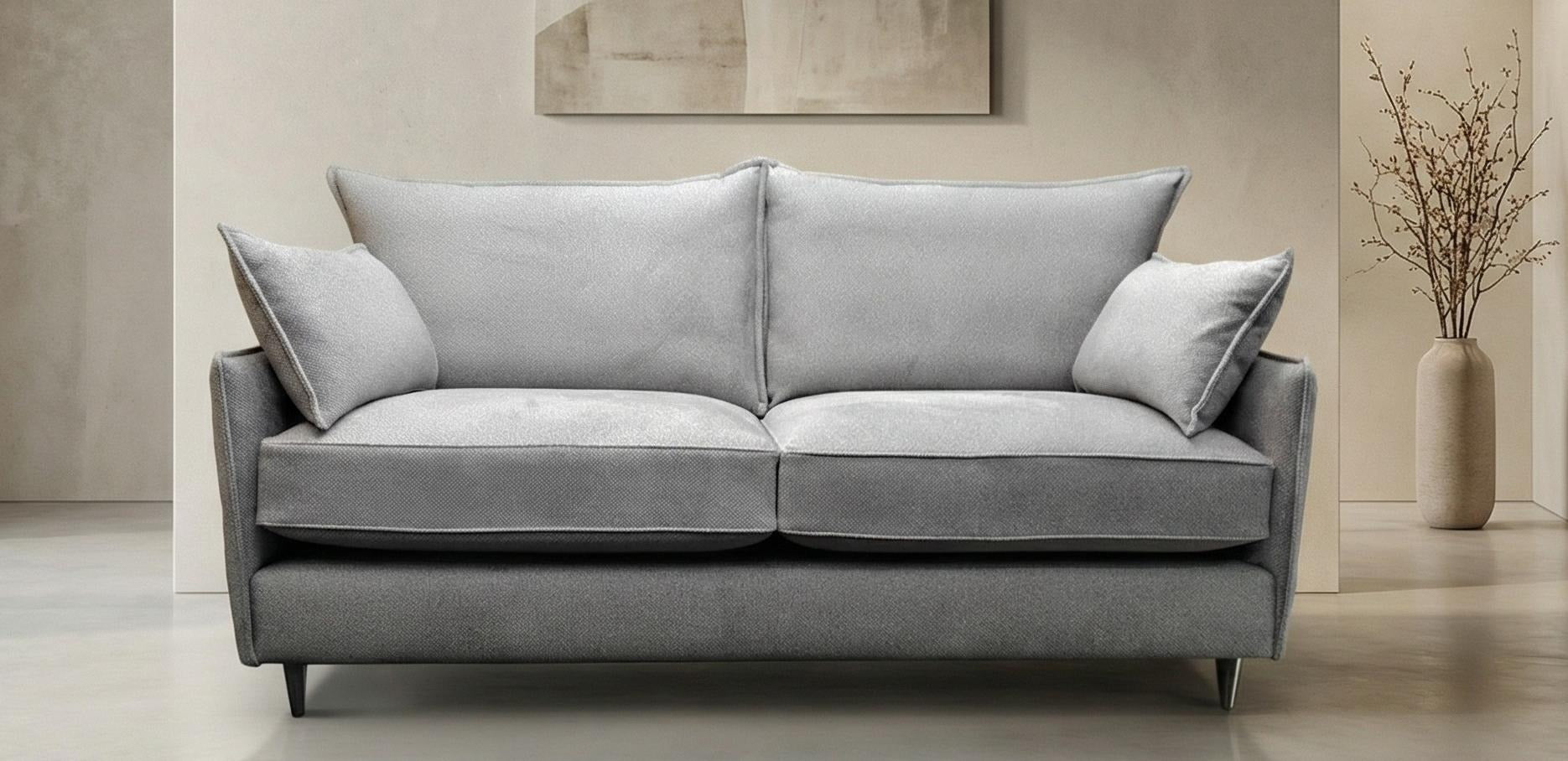 Manhattan fabric sofa range in neutral fabric with modern living room styling