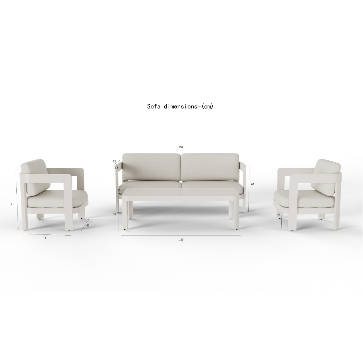 Sofia Outdoor Range 4 Seater Lounge Set full garden furniture image